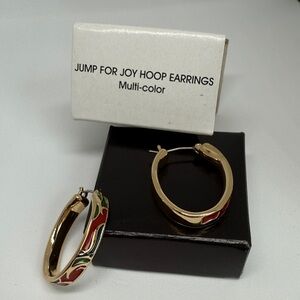Avon Jump For Joy Hoop Earrings Multi Colored